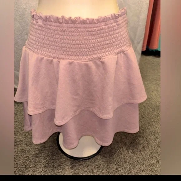As U Wish Tiered Mauve Skirt - Picture 2 of 4